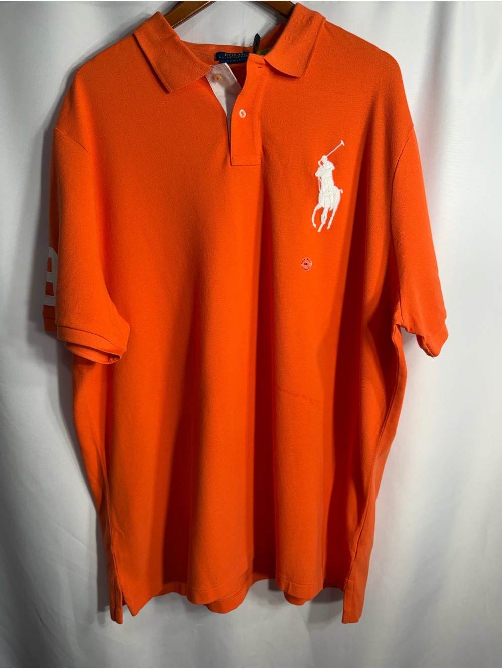 Ralph Lauren Orange Polo with White Pony Logo size XXL new w tags